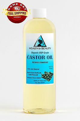 Castor Oil Organic Usp Grade Hexane Free Cold Pressed Premium Fresh 16 Oz
