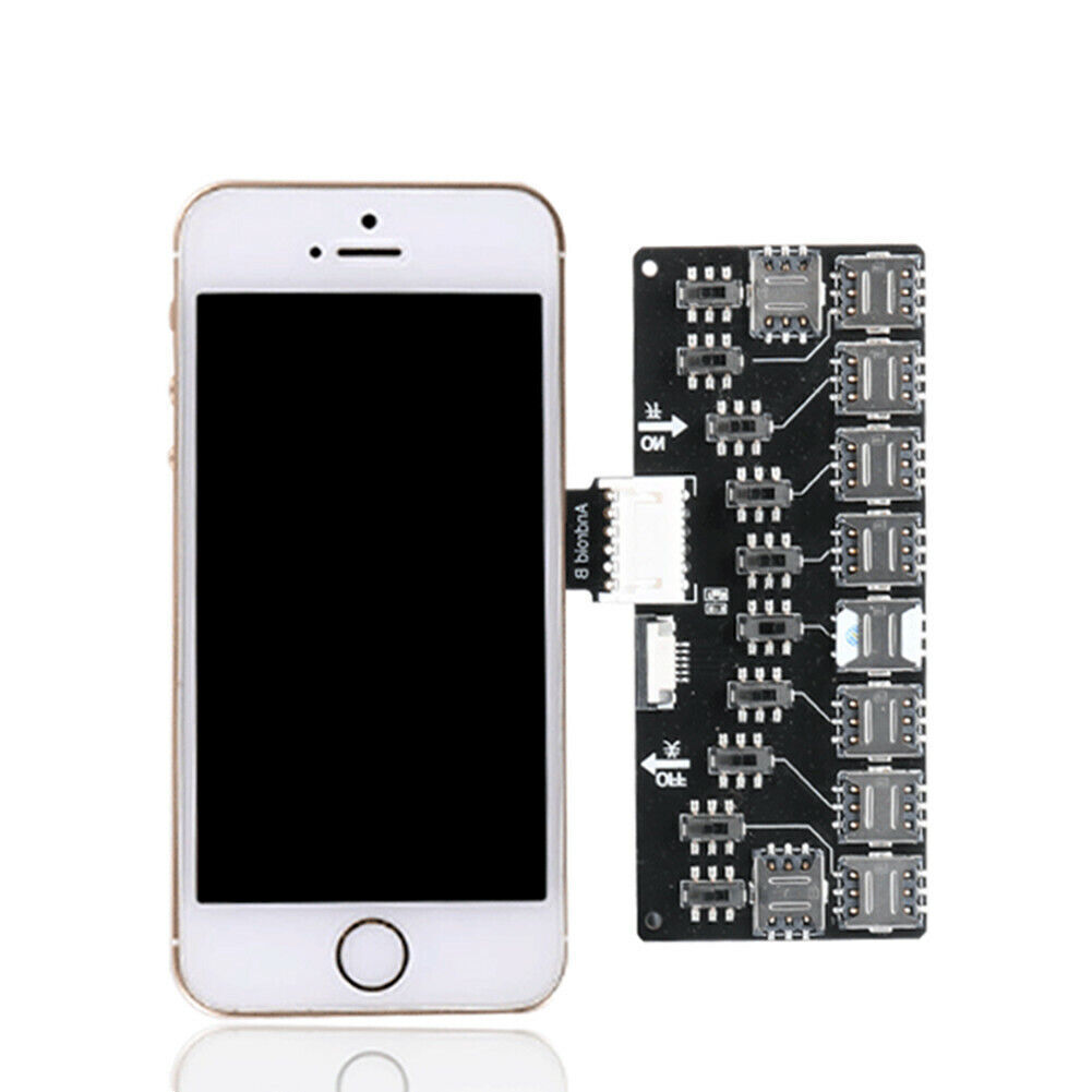 10 Slot W/ Independent Switch Sim Card Adapter Pcb Board For Iphone5/6/7/8/x