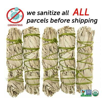 White Sage Cali Smudge Stick Set Of 5 Certified Organic Made In Usa