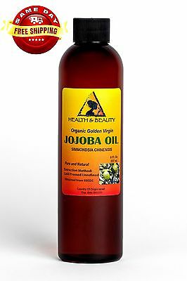 Jojoba Oil Golden Organic Carrier Unrefined Cold Pressed Raw Virgin Pure 8 Oz