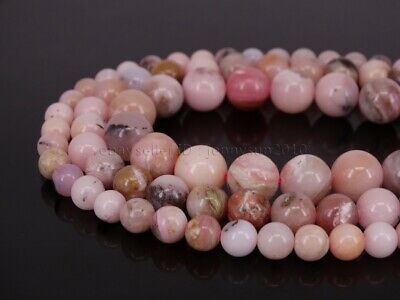 Natural Pink Opal Gemstone Round Spacer Loose Beads 15.5'' Strand 6mm 8mm 10mm