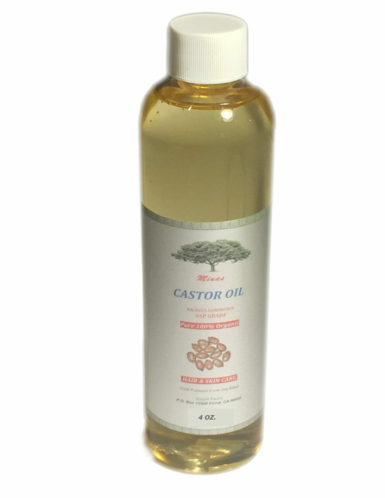 Castor Oil  4 Oz. Organic Cold Pressed Usp Grade Pure Hexane Free Natural 4 Oz.