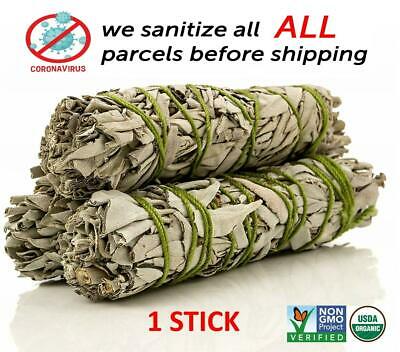 White Sage Cali Smudge Stick ( 1 Sage Bundle,house Cleansing) Made In Usa