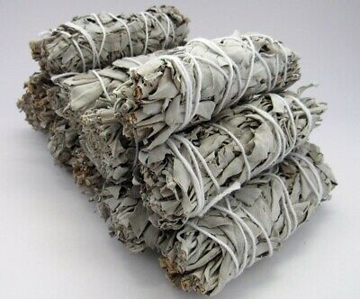 10x Cali White Organic Sage Smudge 4''-5'' Wands House Cleansing Negativity