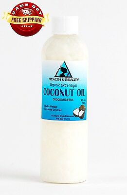 Coconut Oil Extra Virgin Unrefined Organic Carrier Cold Pressed Raw Pure 4 Oz