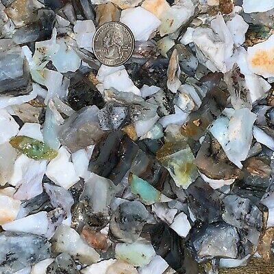 2000 Carat Lots Of Small Blue Opal Rough - Plus A Free Faceted Gemstone