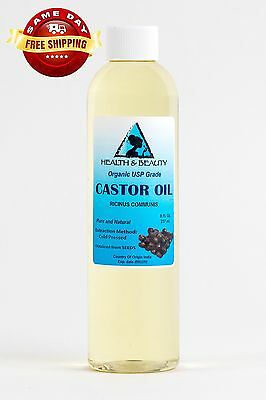Castor Oil Organic Usp Grade Hexane Free Cold Pressed Premium Fresh Pure 8 Oz